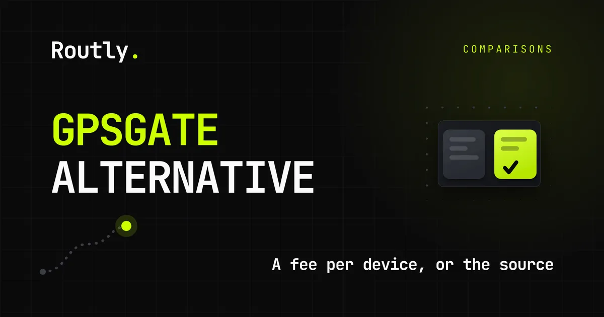 GpsGate alternative: per-device fee or the source — Routly