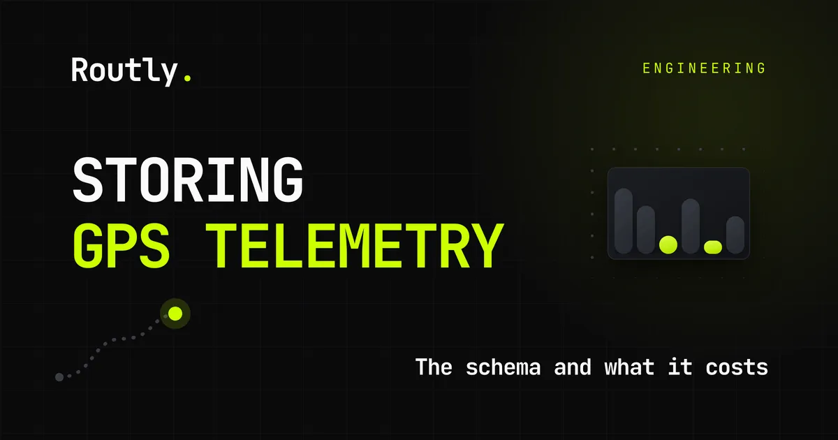 Storing GPS telemetry: the schema and what it costs — Routly